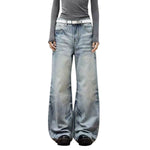 Vintage Washed Wide Leg Bootcut Denim Jeans