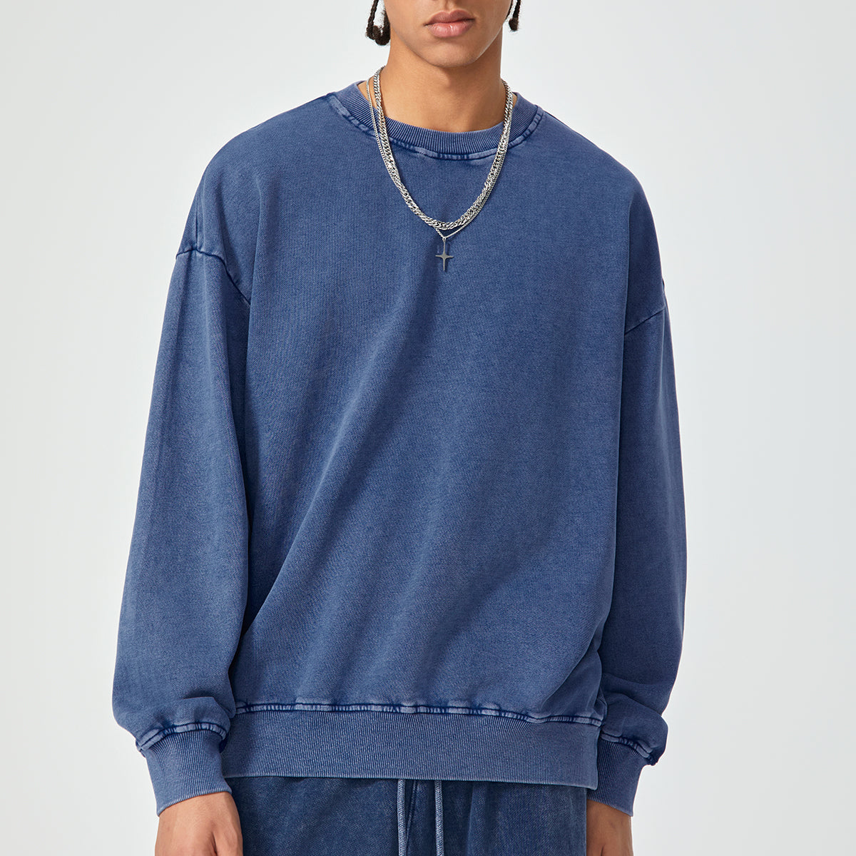 Crew Neck Faded Relaxed Sweatshirt