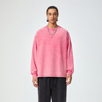 Sudadera con cuello redondo y efecto lavado ácido