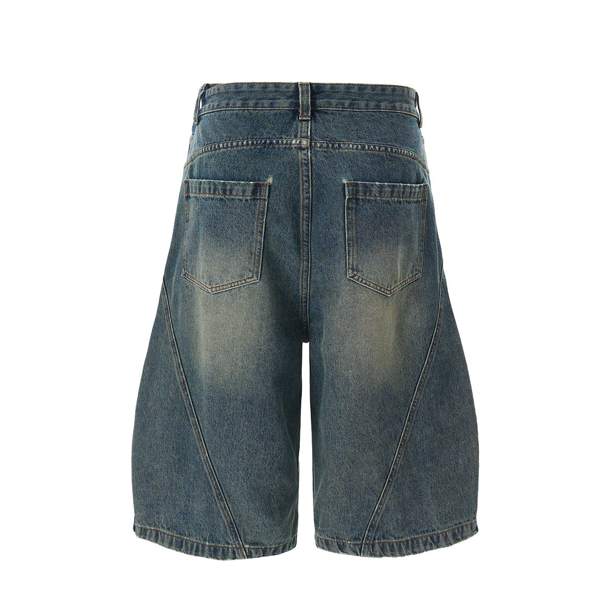 Barrel Fit Bermuda Washed Denim Shorts