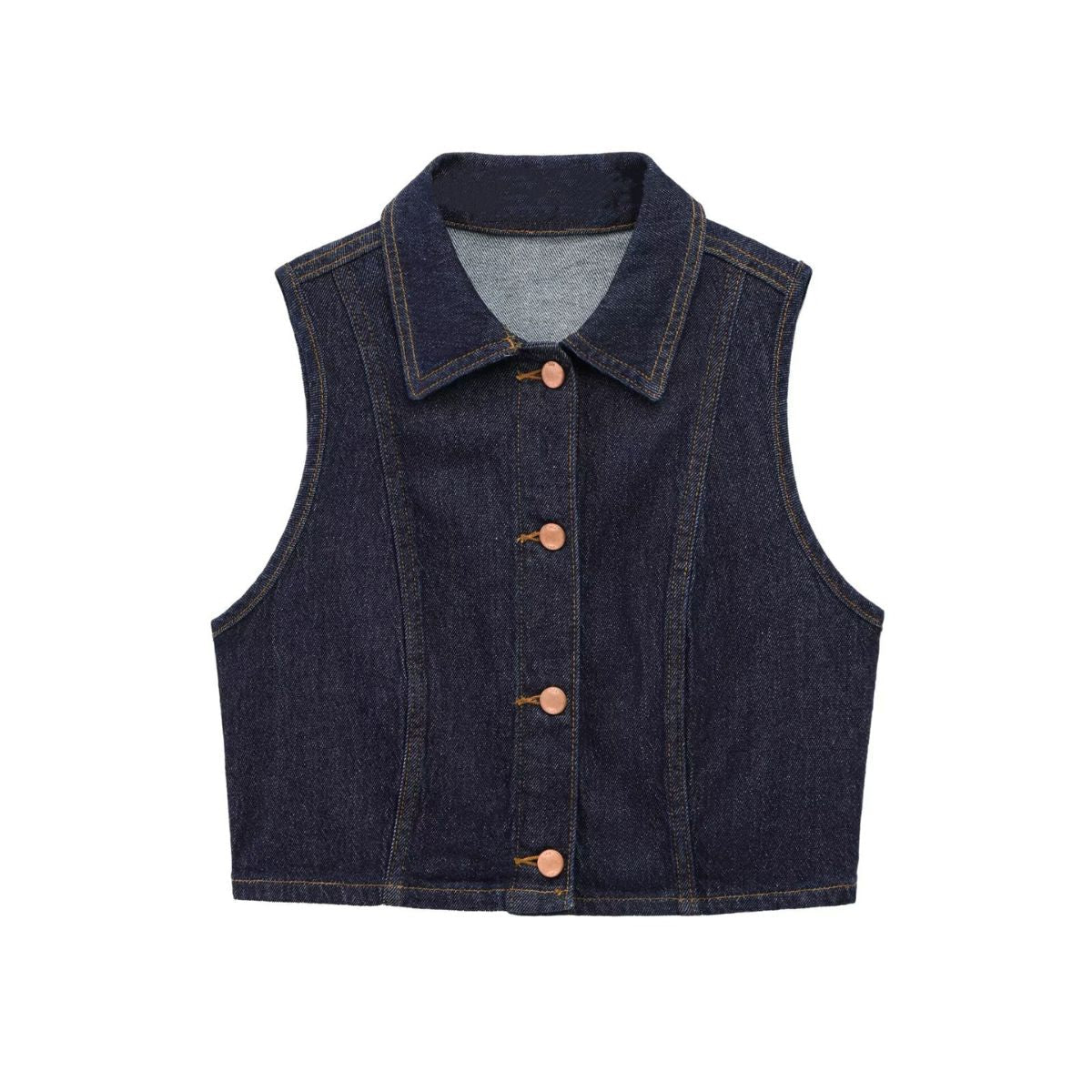 Button-Front Selvedge Denim Vest