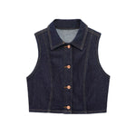 Button-Front Selvedge Denim Vest