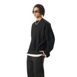 Solid Color Side-Split Fleece Sweatshirt