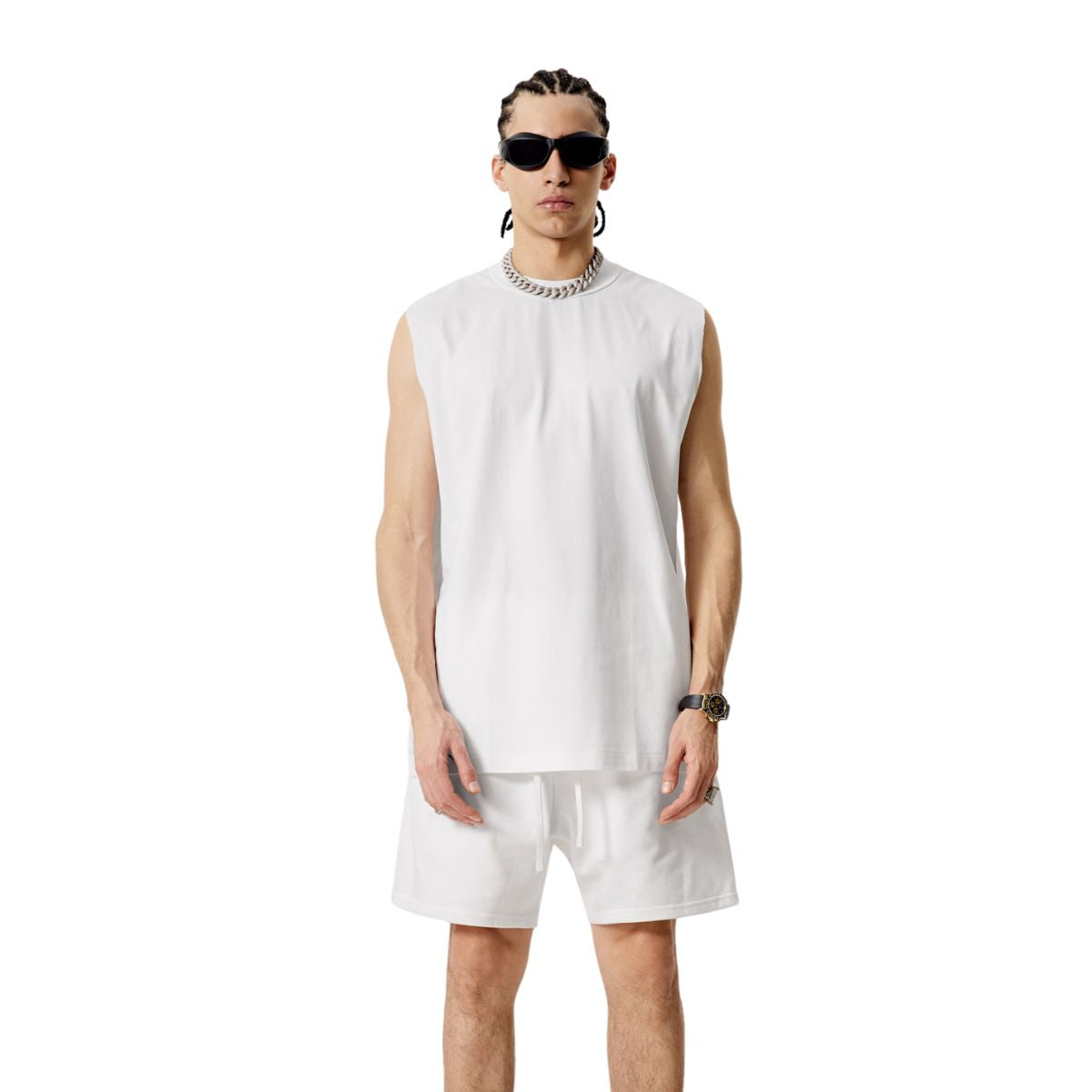 Quick Dry Raw Edge Muscle Tank 210gsm