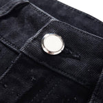 Floral-Embroidered Cut-Out Wide-Leg Jeans