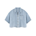 Washed Cotton Button Collar Tee 310G