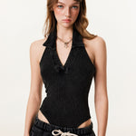 Women's Ribbed Halter Neck Bodysuit