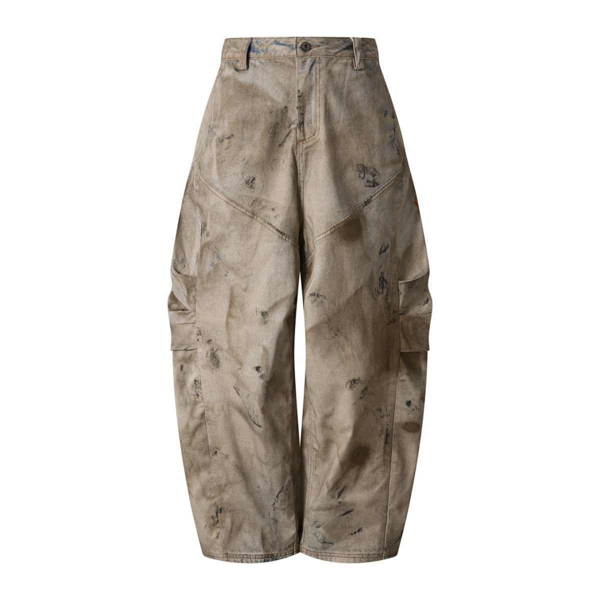 Muddy Wash Denim Texture Loose-Fit Jeans