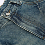 Barrel Fit Bermuda Washed Denim Shorts