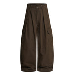 Vintage Brown Oversized Pocket Cargo Pants