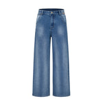Paris Button Baggy Wide-Leg Denim Jeans