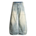 Distressed Light Wash Vintage Wide Leg Pants