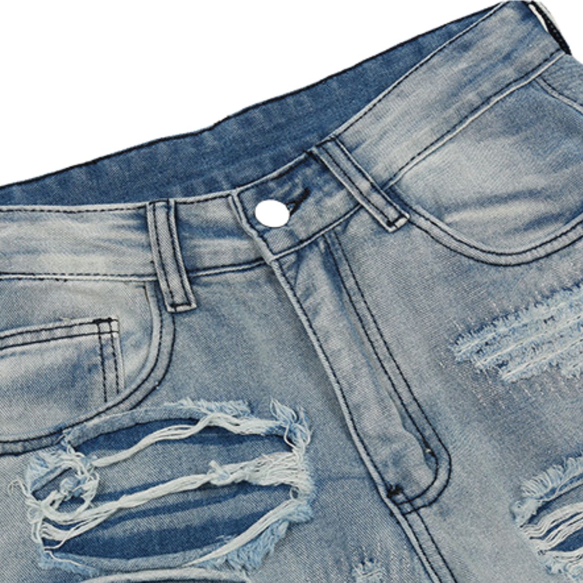 Smoke Rise Repaired & Distressed Bootcut Jeans