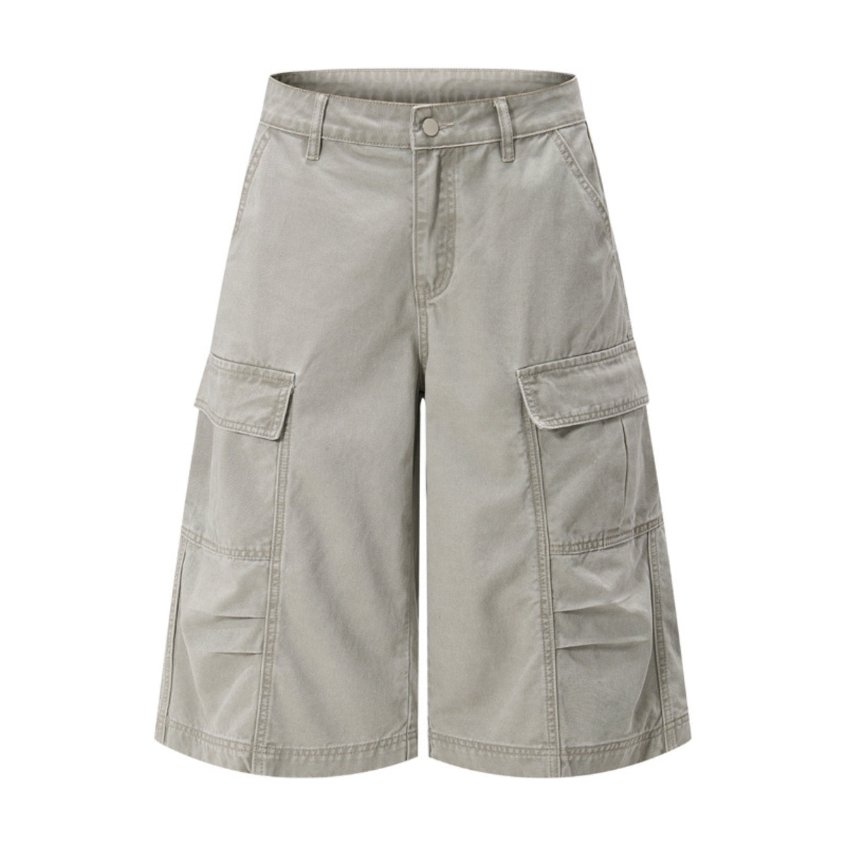 Vintage Washed Distressed Multi-Pocket Cargo Shorts