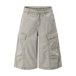 Vintage Washed Distressed Multi-Pocket Cargo Shorts