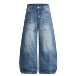 Loose Pleated Wide Leg Scimitar Jeans