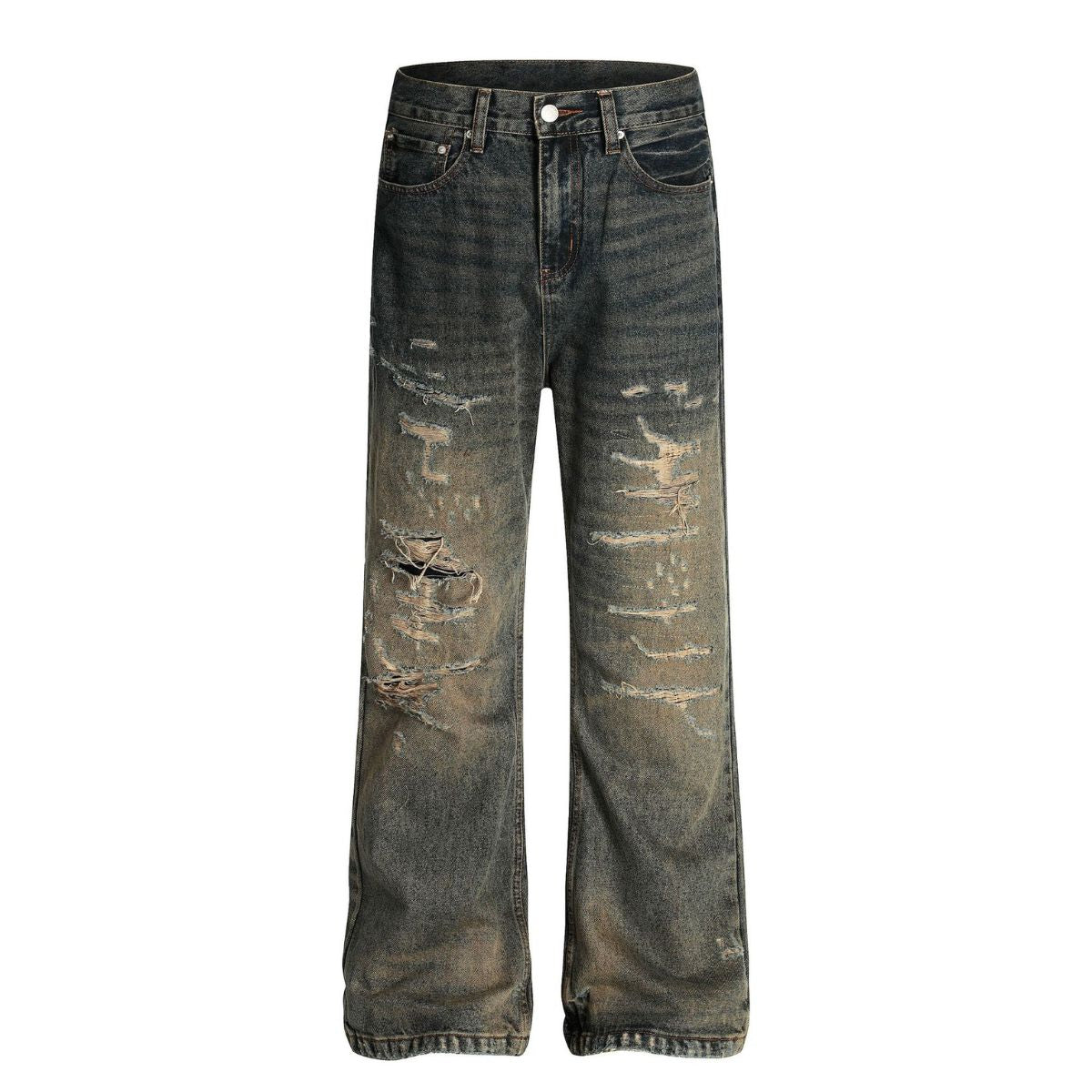 Smoke Rise Relaxed Fit Dirty Wash Ripped Jeans