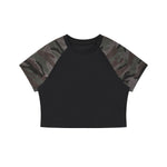 Raglan Camo Spice Girl Cropped Tee