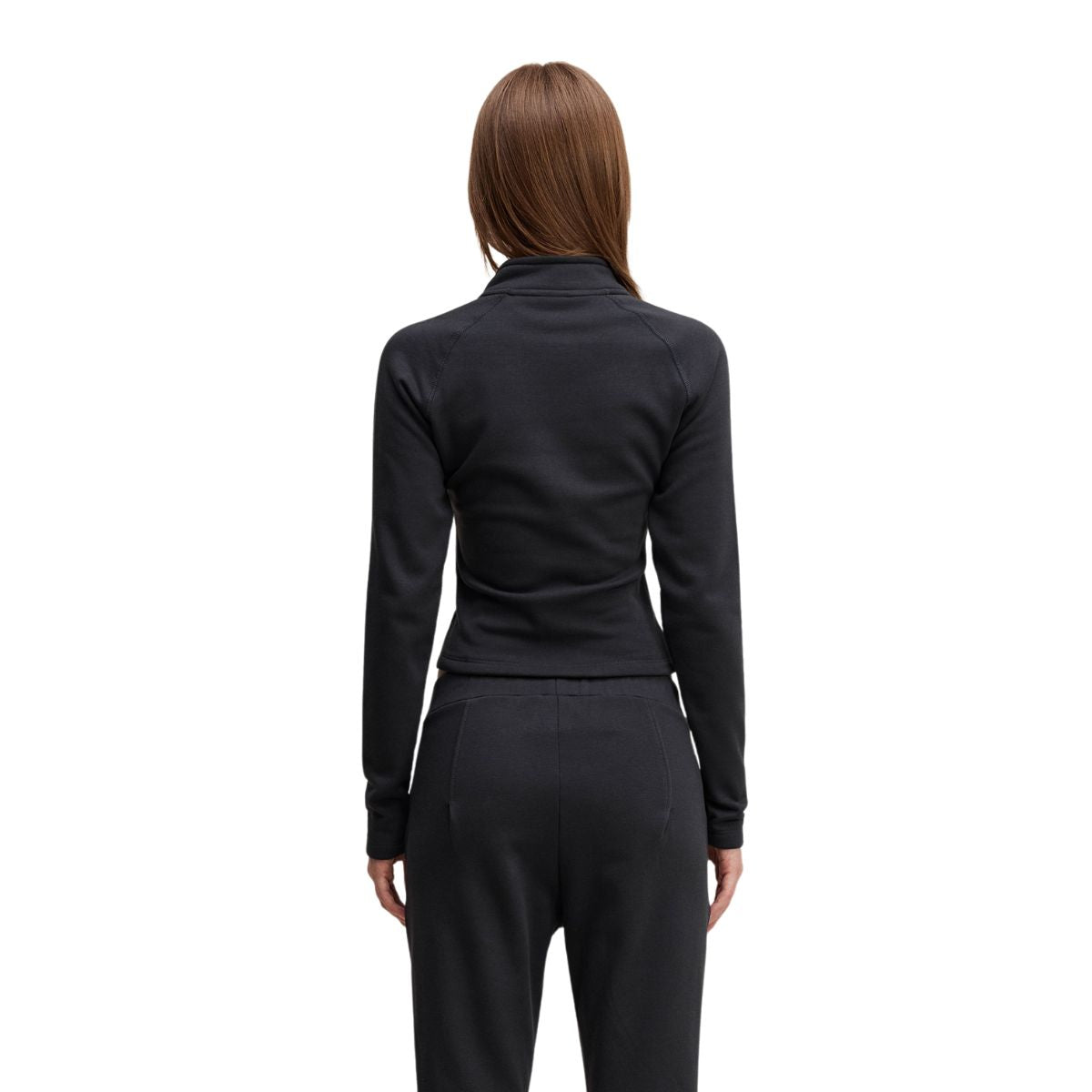 Double-Slider Zipper Fleece Cropped Sweatshirt