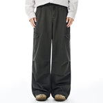 Vintage Workwear Wide-Leg Cargo Pants Multi Pocket Washed
