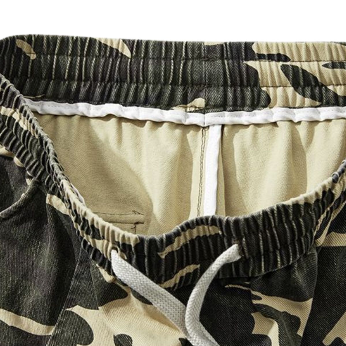 Cargo Camouflage Wide-Leg Cropped Pants