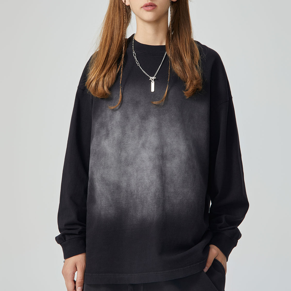 Stone-Washed Faded Cotton Sweatshirt 360gsm