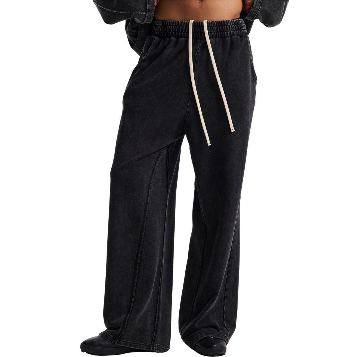 Vintage Wash Cotton Patchwork Sweatpants