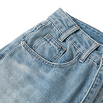 Gradient Faded Distressed Denim Shorts