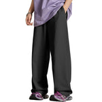 Solid Color Loose Fit Trousers
