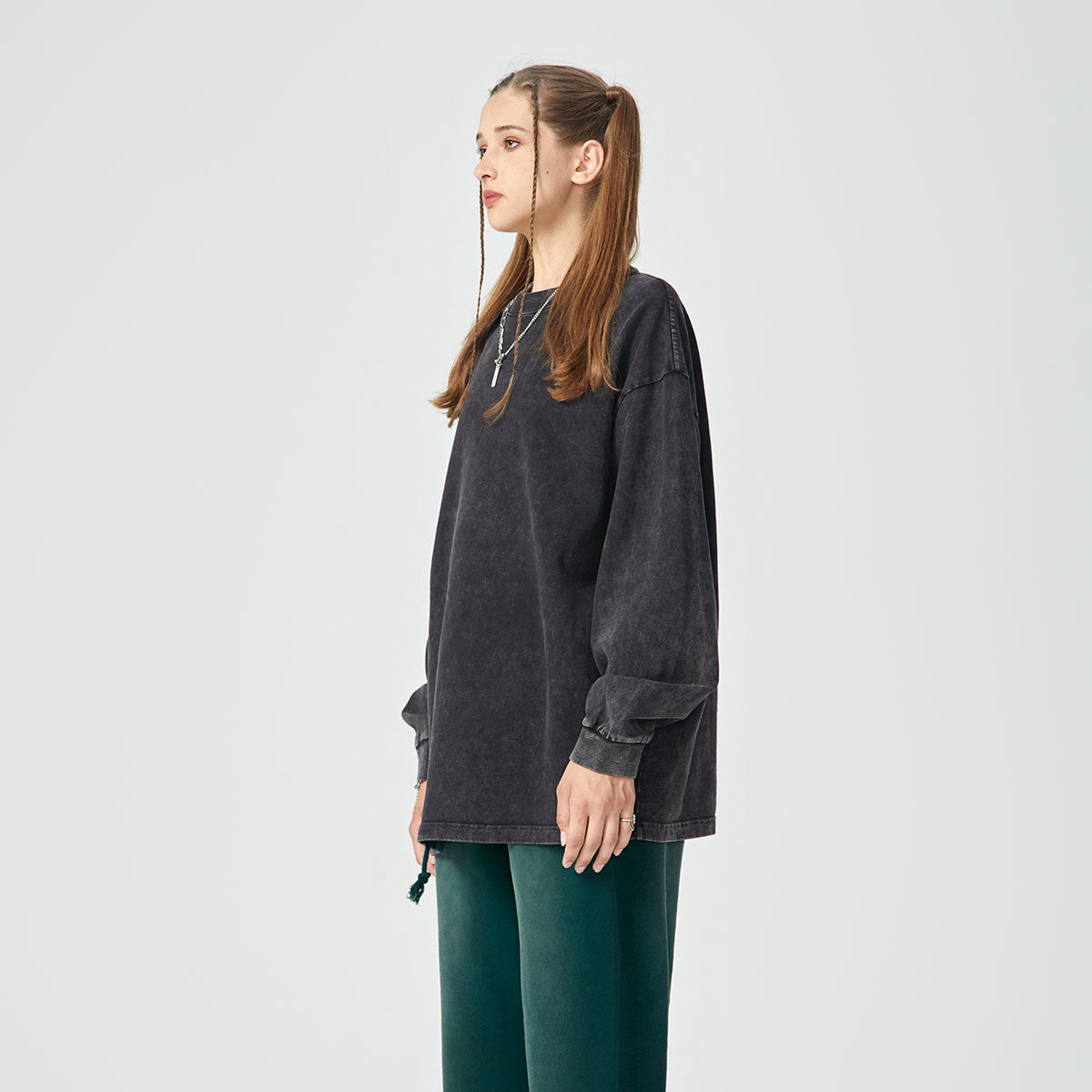 Stone Wash Crew Neck Sweatshirt 360gsm