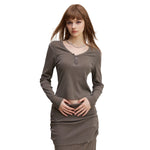 Long-Sleeve Ribbed Henley Top 8.25oz