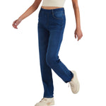 Relaxed Fit Washed Knit Denim Trousers