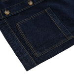 Indigo Button-Front Baggy Denim Jacket