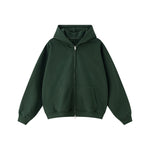 Double-Slider Zipper Solid Color Hoodie