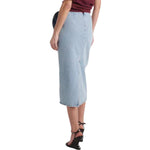 Floral Appliqu¨¦ Denim Midi Skirt