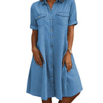 Women's Loose Fit Denim Shirt Dress