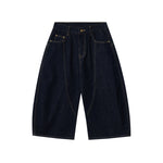 Patchwork Wide-Leg Cropped Denim Jeans