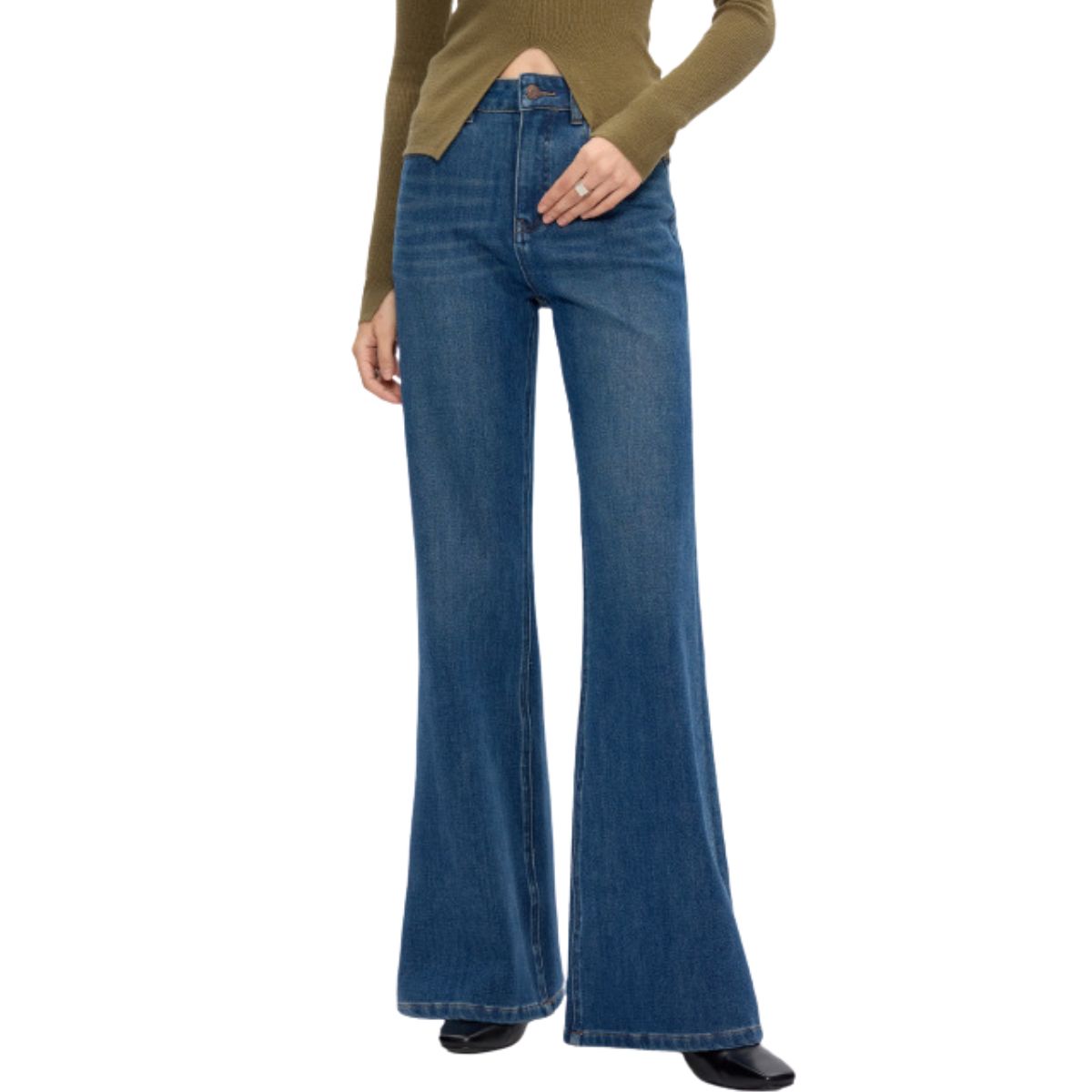 Risen Women's High-Rise Stretch Bootcut Jeans