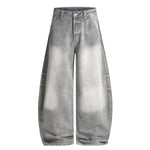 Vintage Gray Distressed High Waist Jeans