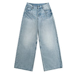 Light Wash Ghost Claw Baggy Wide Leg Denim Jeans