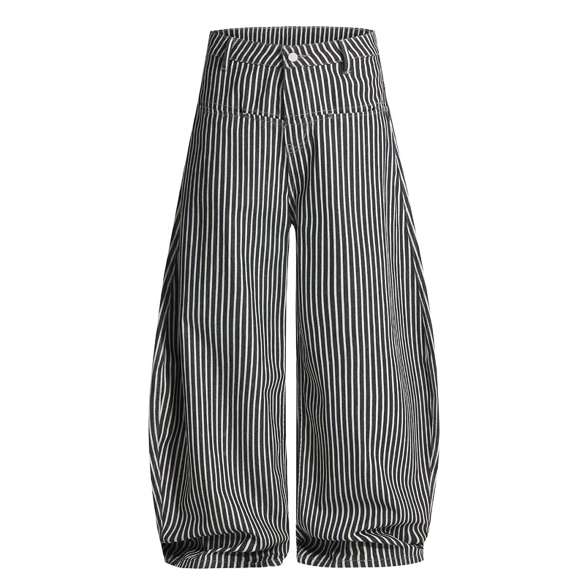 High Waisted Striped Wide Leg Casual Pants