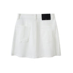 Women's White Denim Mini Skirt