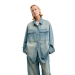 Oversized Vintage Washed Denim Shacket
