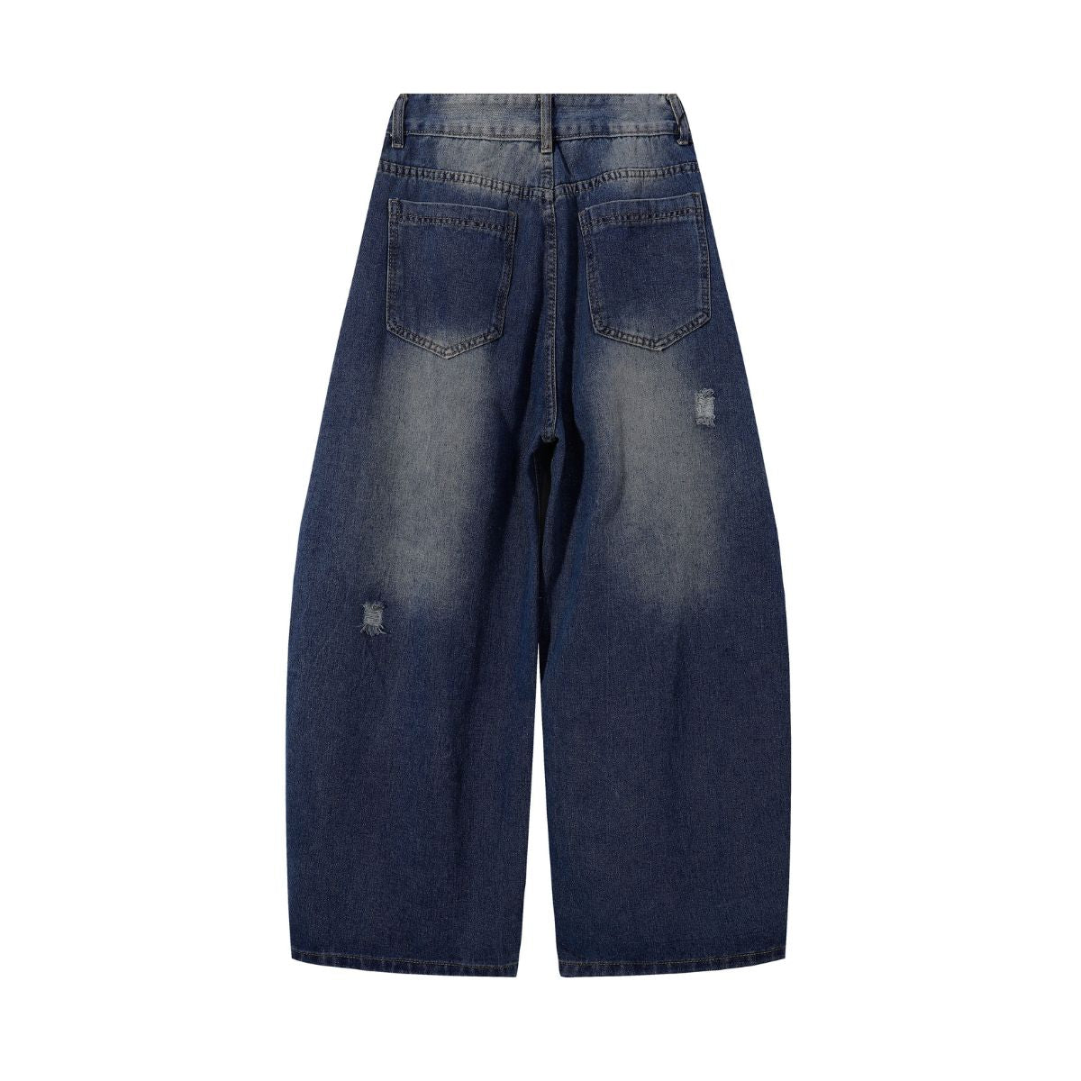 Cartoon Patchwork Distressed Barrel Jeans