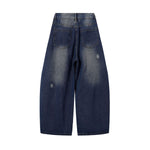 Cartoon Patchwork Distressed Barrel Jeans