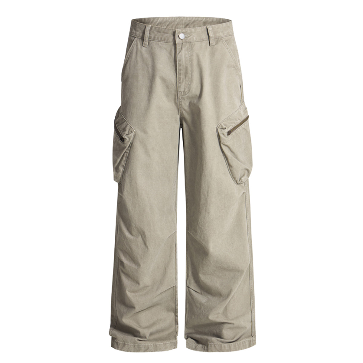 Relaxed Fit Tactical Cargo Zipper Pants