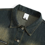 Button-Front Washed Denim Vest