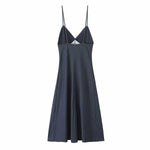 Women's Topstitched Twill Midi Dress