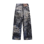 Unisex Streetwear Printed Baggy Jeans