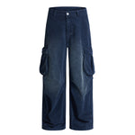 Vintage Wash Wide Leg Cargo Pants